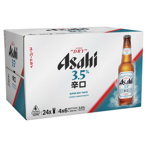 Asahi Super Dry 3.5% 330ml 4x6 Pack Bottles