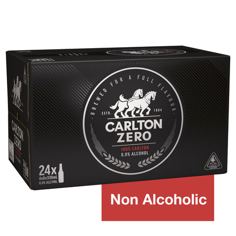 Carlton Zero (Non Alcoholic) 330ml 4x6 Pack Bottles